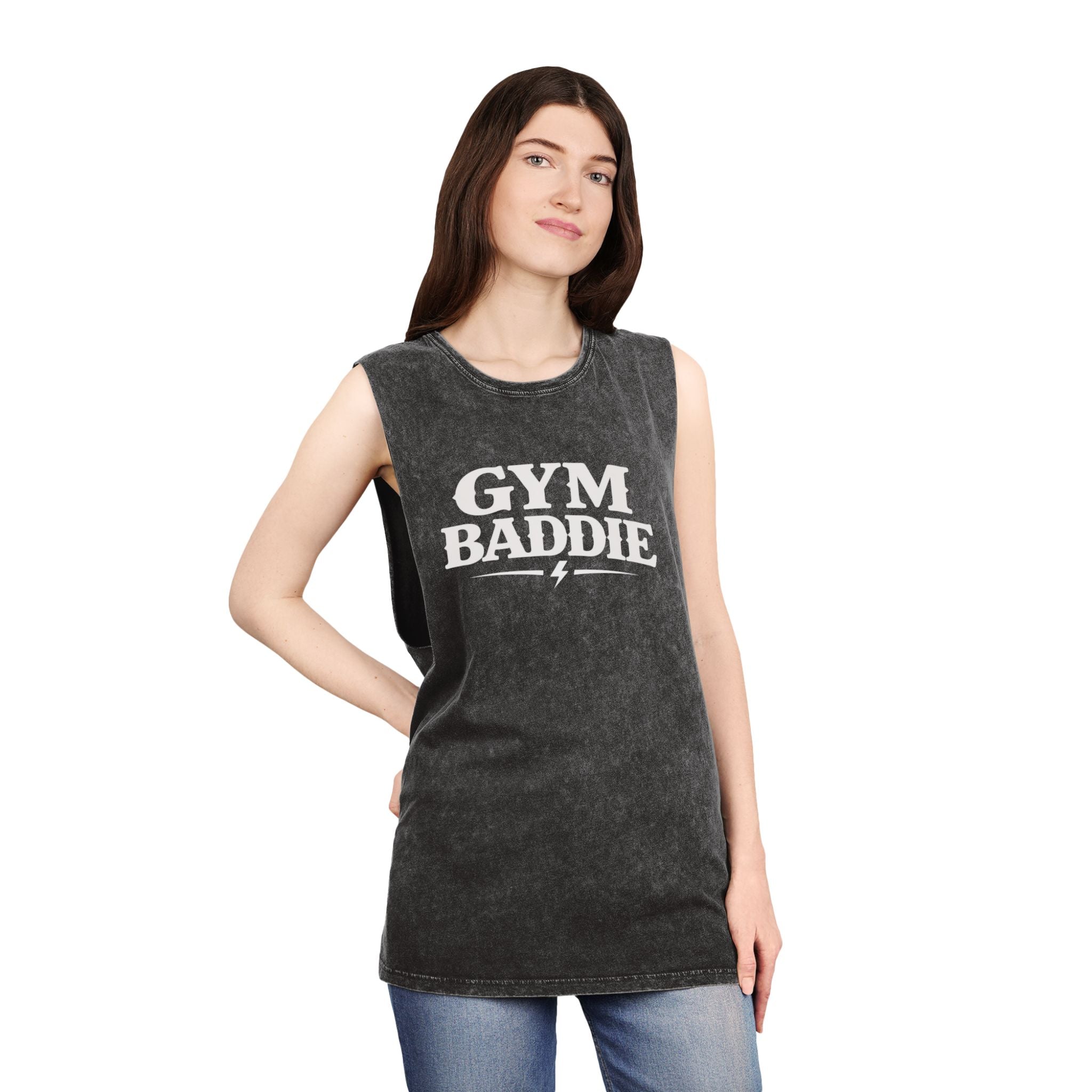 Gym Baddie Stonewash Tank Top — Vintage Workout Muscle Tank