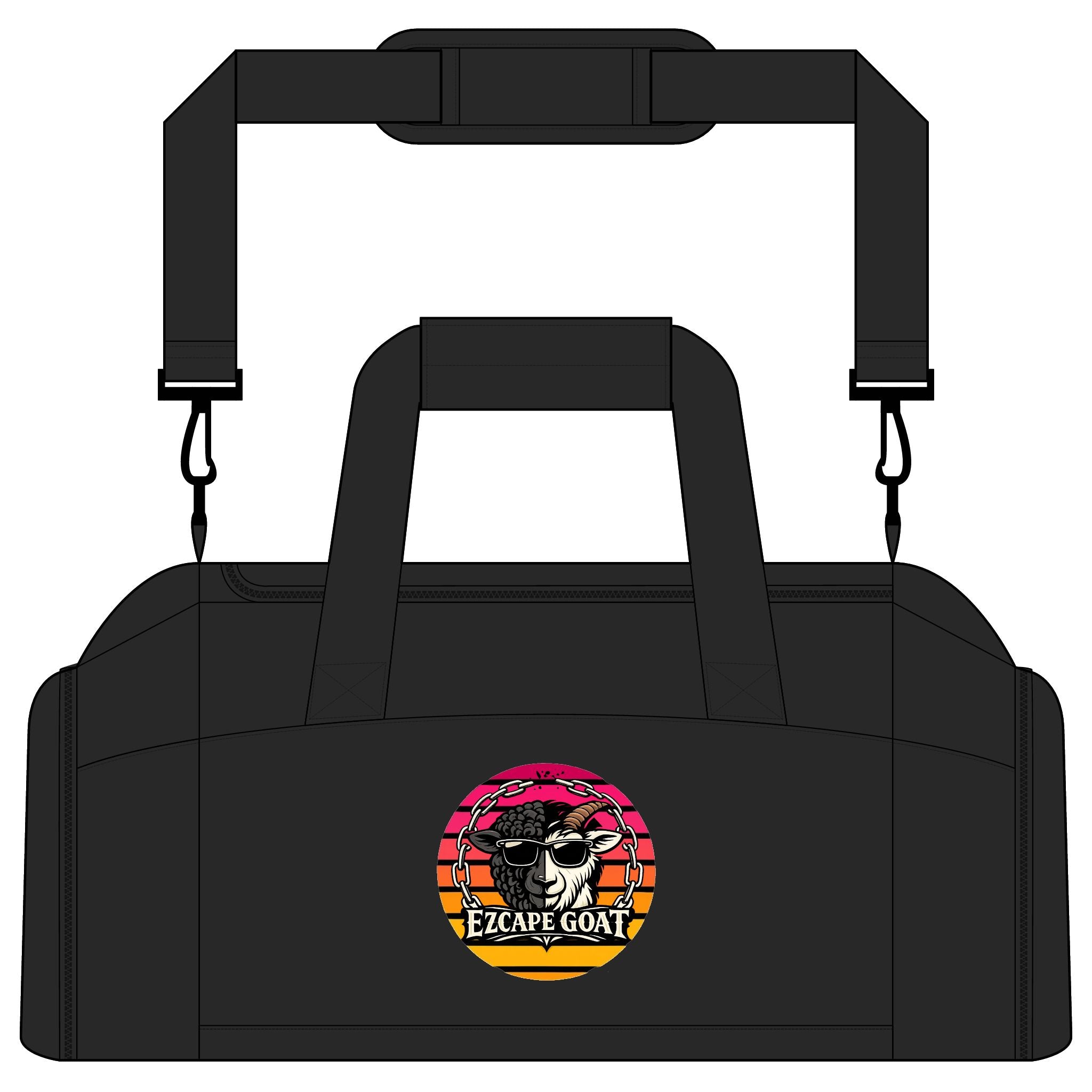 Escape Goat Retro Skull Gym Bag — Weekend Duffle for Fitness & Travel