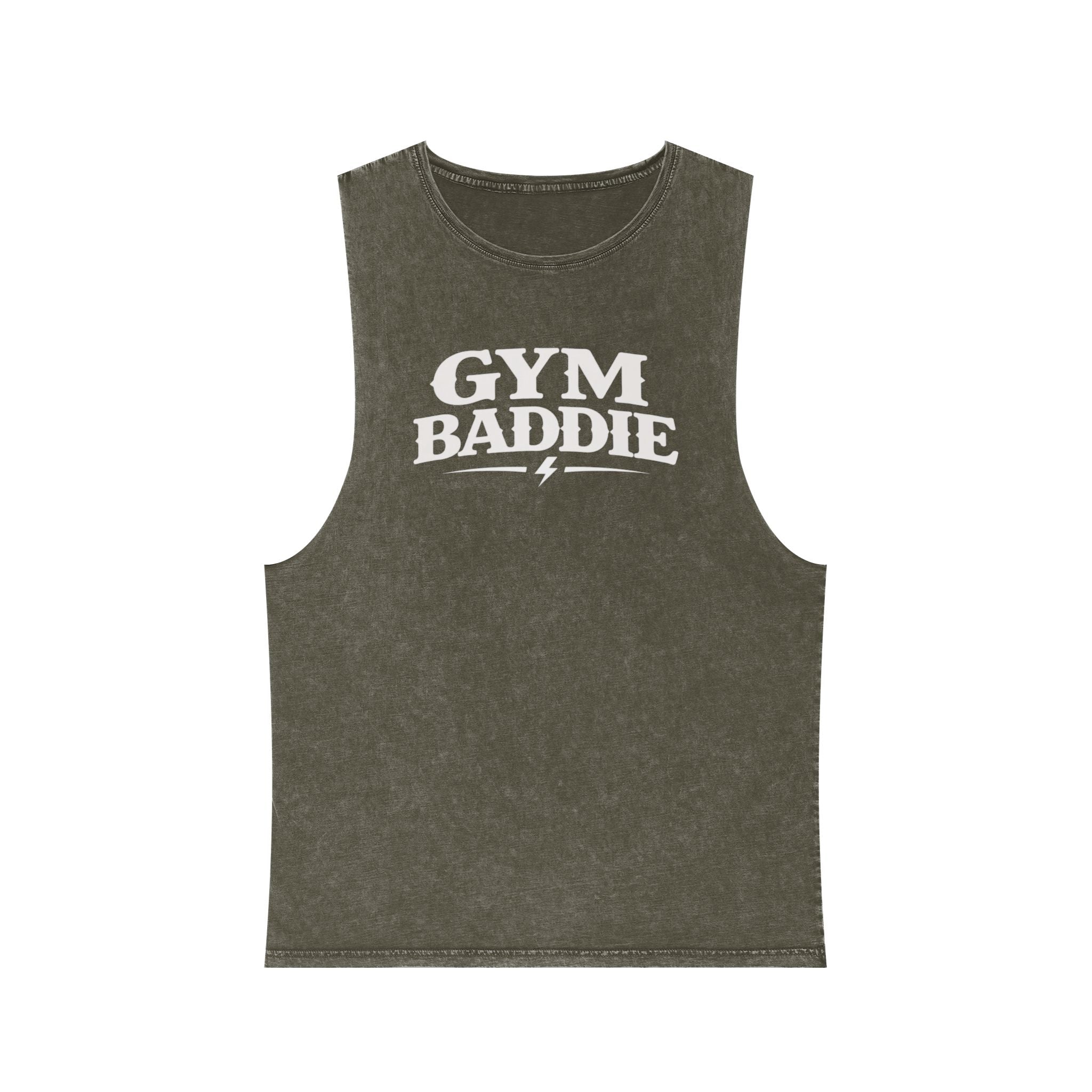 Gym Baddie Stonewash Tank Top — Vintage Workout Muscle Tank